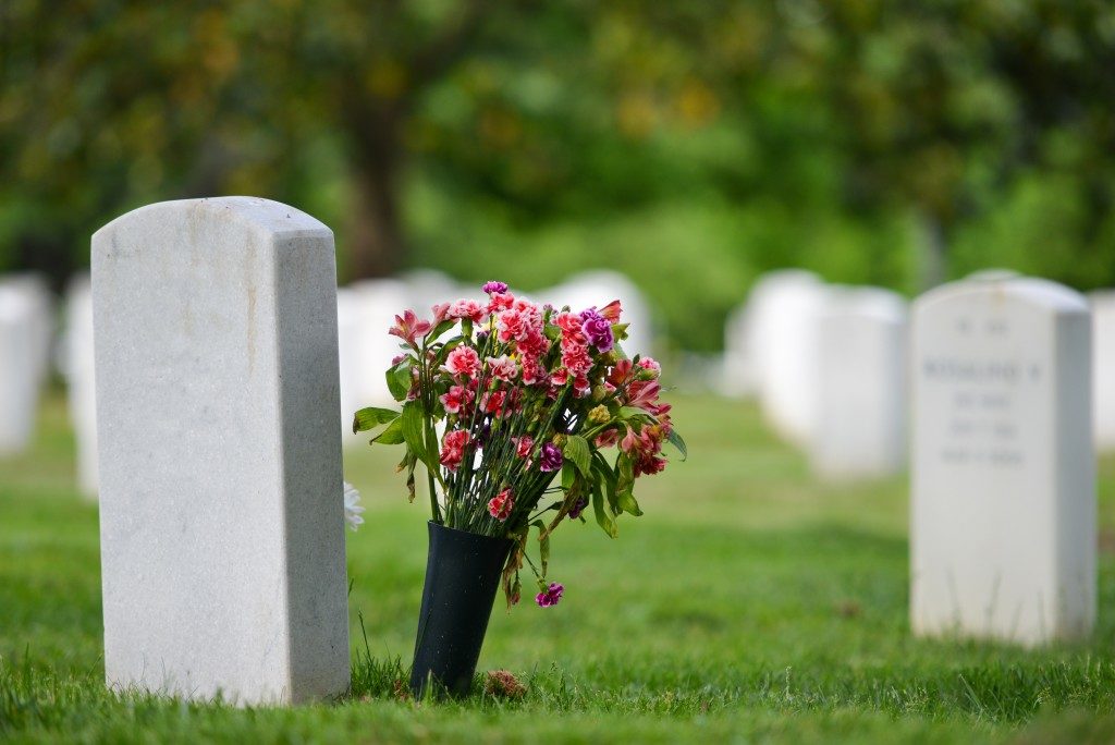 Headstones at cemetery