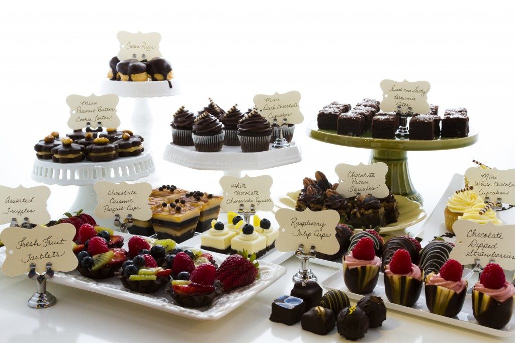 Dessert bar with assorted chocolate sweets