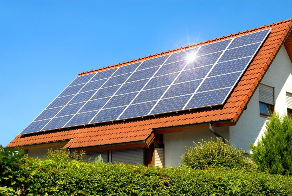 Solar panel on the roof