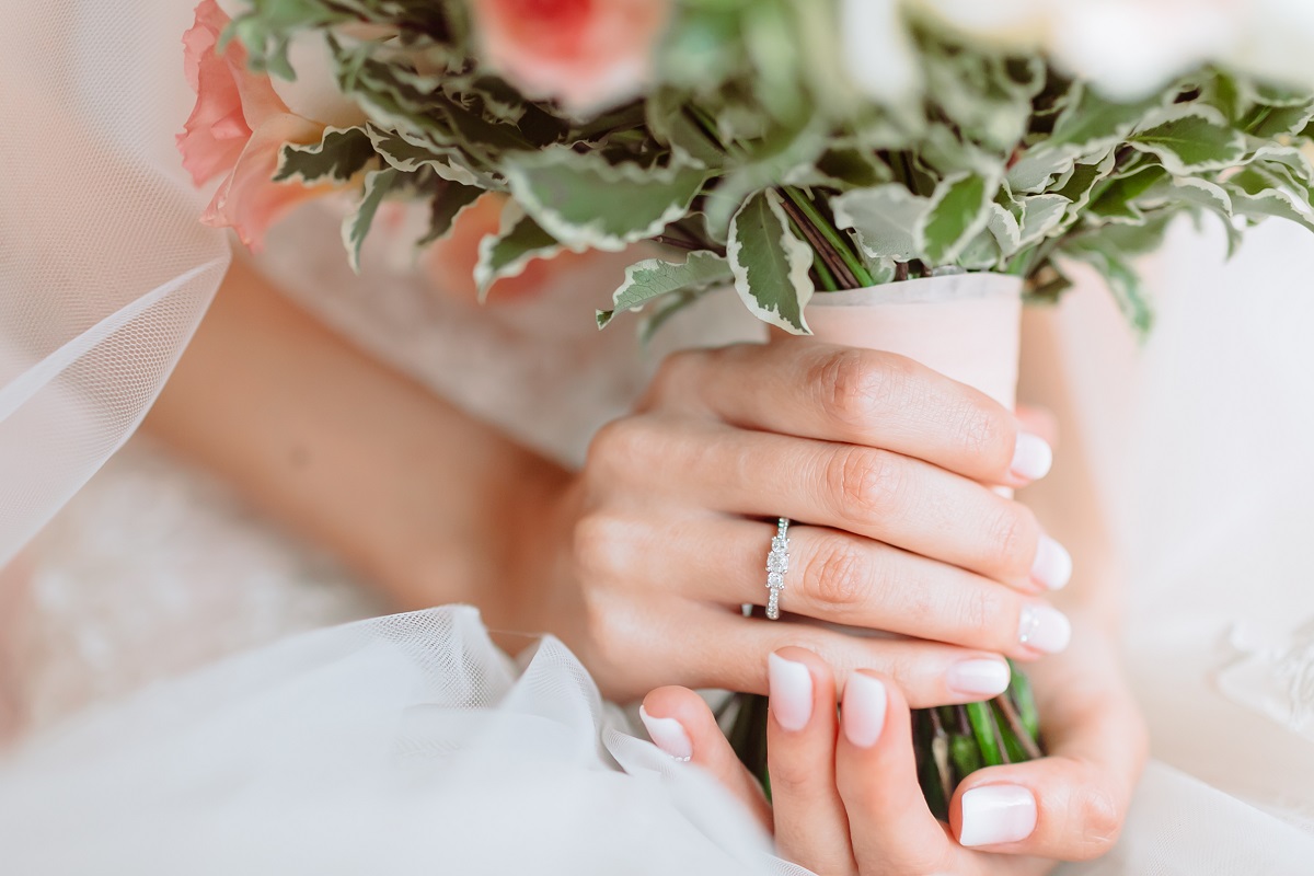 Bride wearing ring