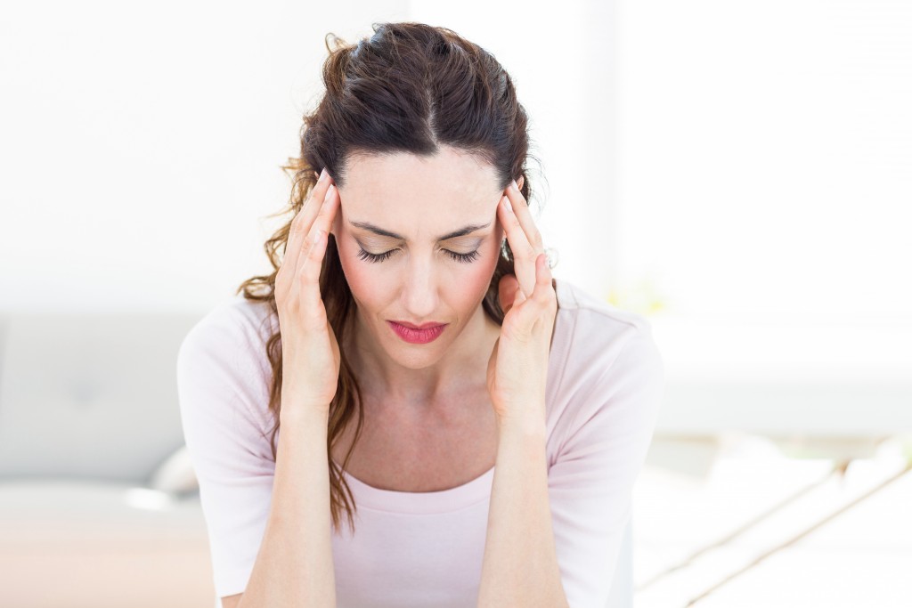 Woman having headache