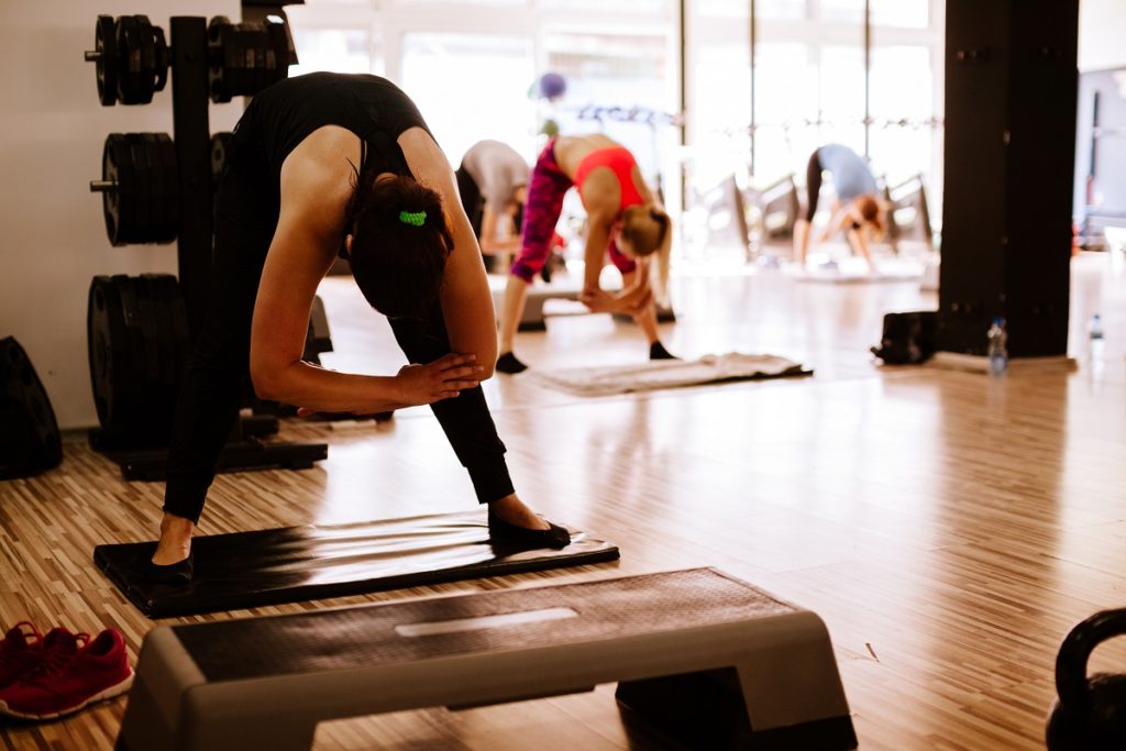 woman stretching