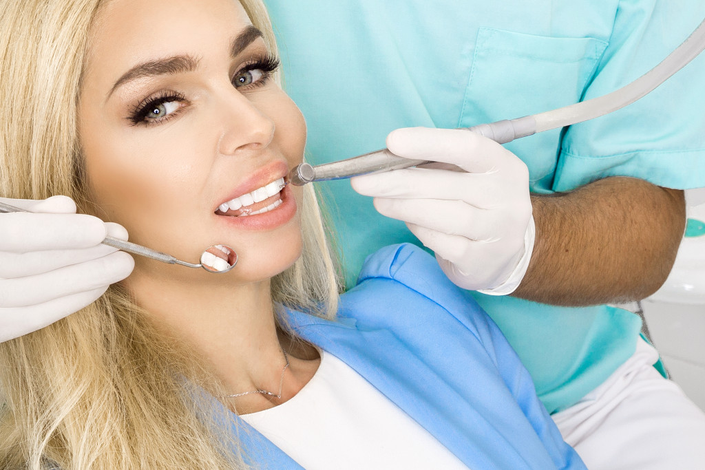 Woman at the dentist