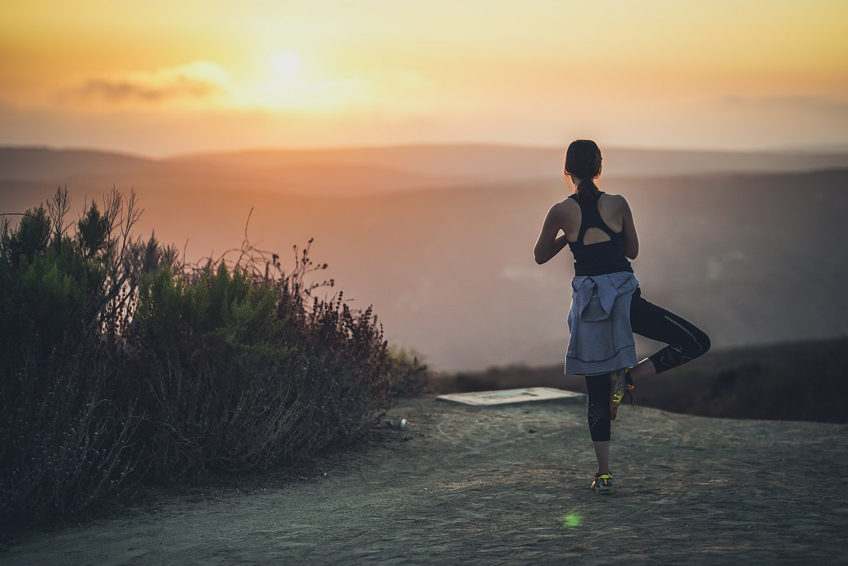 woman doing yoga