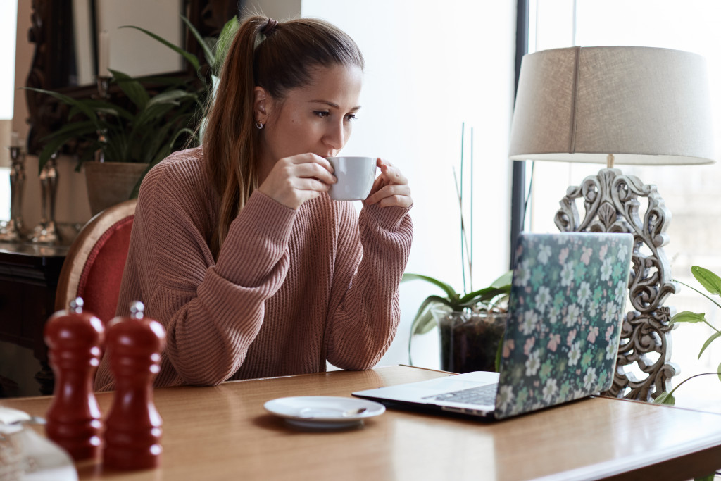 woman working