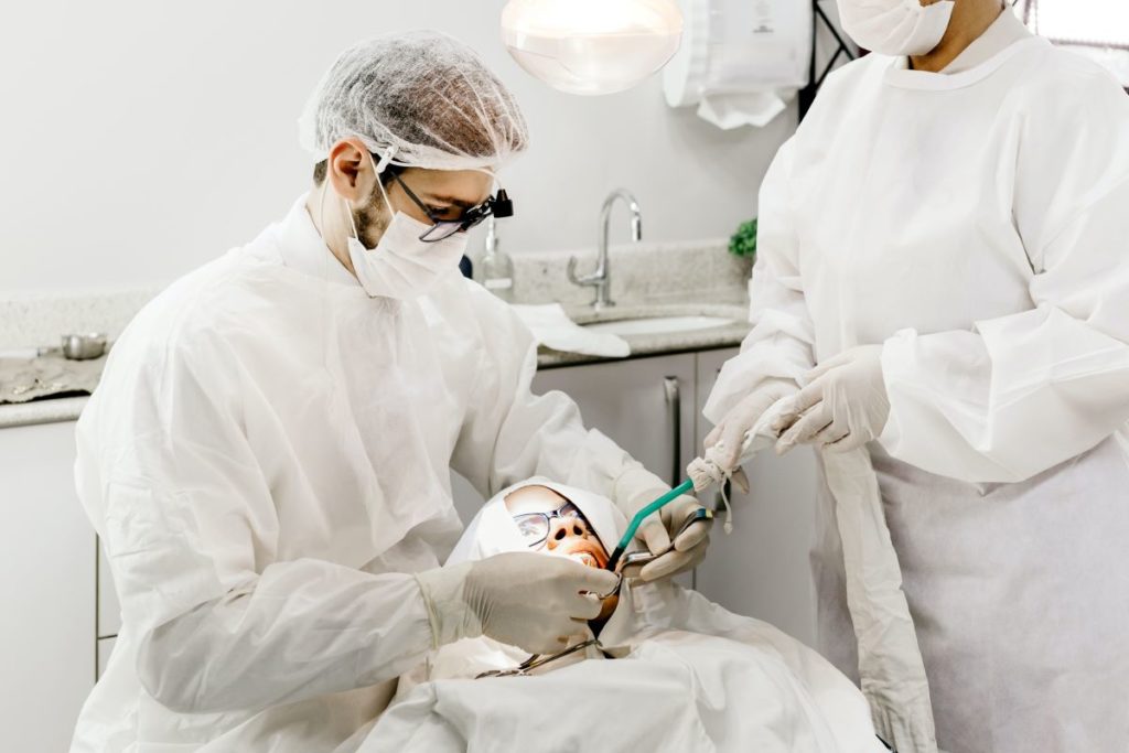 dentists working on a patient