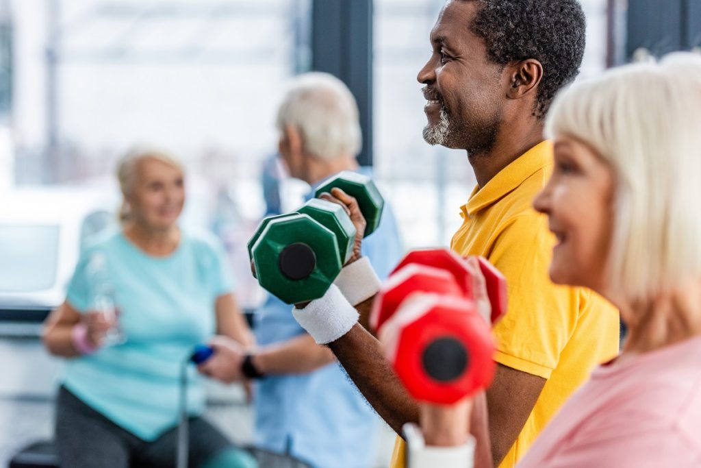 seniors working out