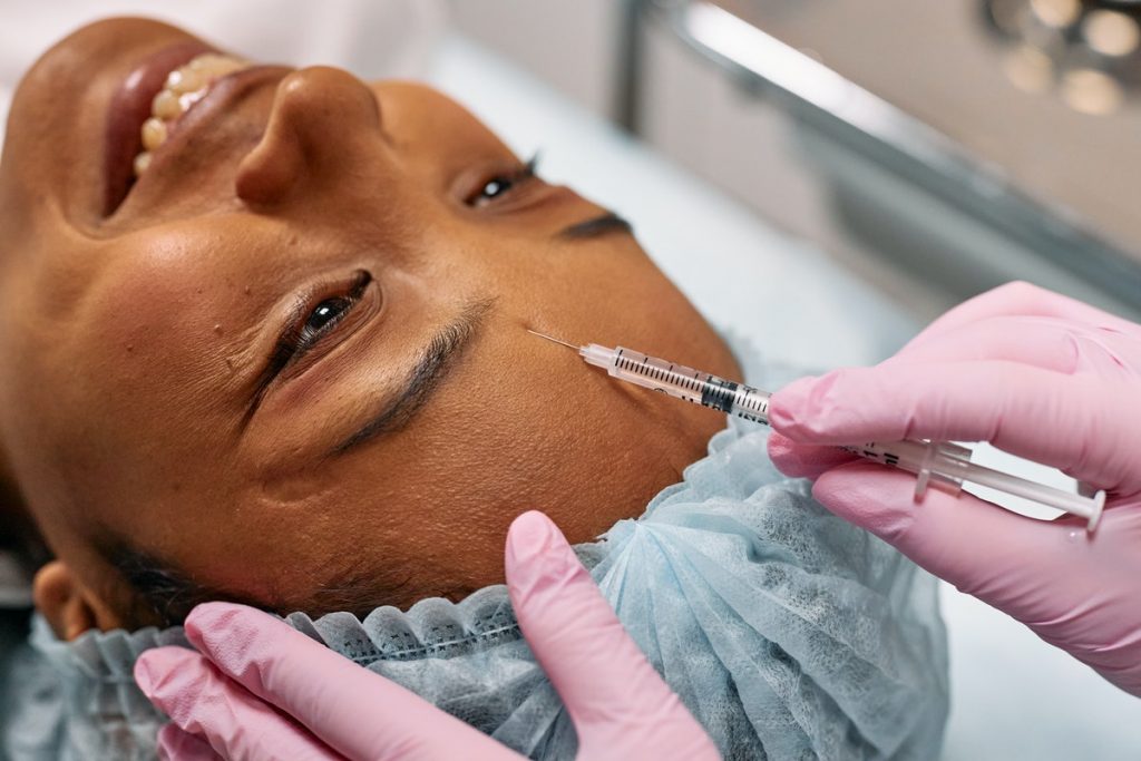 woman having a derma filler procedure